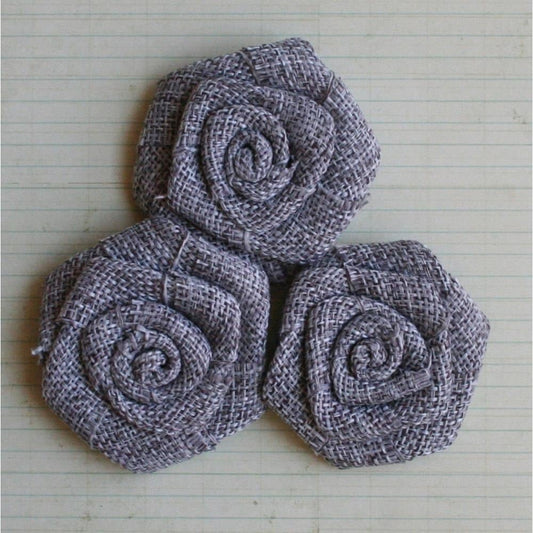 Maya Road - Vintage Burlap Roses - Smoke Grey