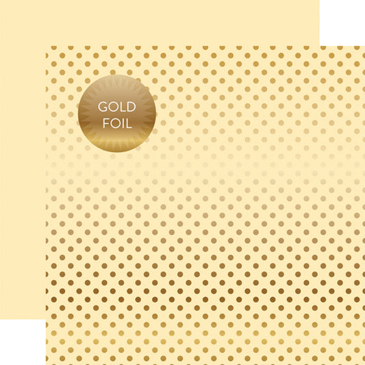 Echo Park - Dots & Stripes - Gold Foil Cream