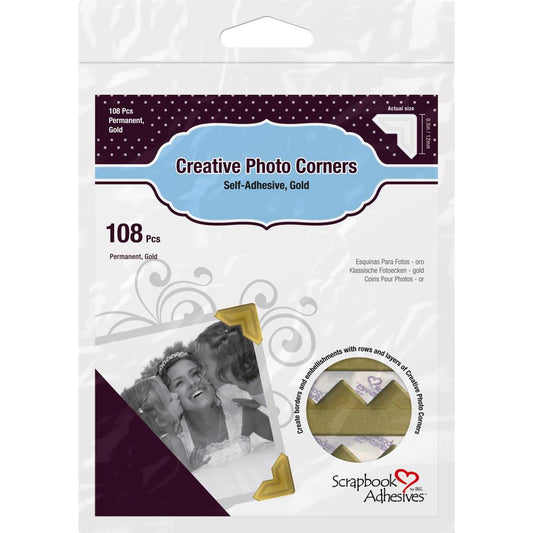 Scrapbook Adhesivex - Creative Photo Corners - Gold