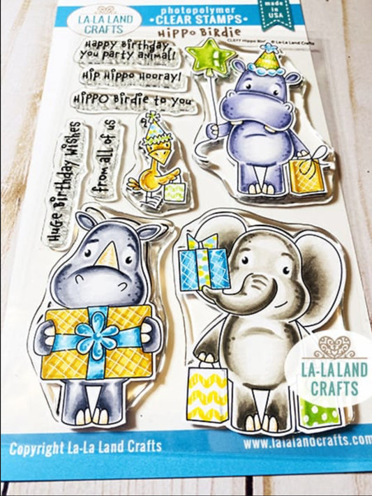 La-La Land Crafts - Poly Clear Stamps - Hippo Birdie
