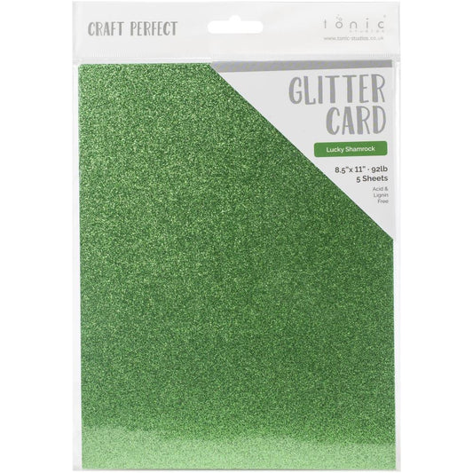 Craft Perfect - Glitter Card - Lucky Shamrock