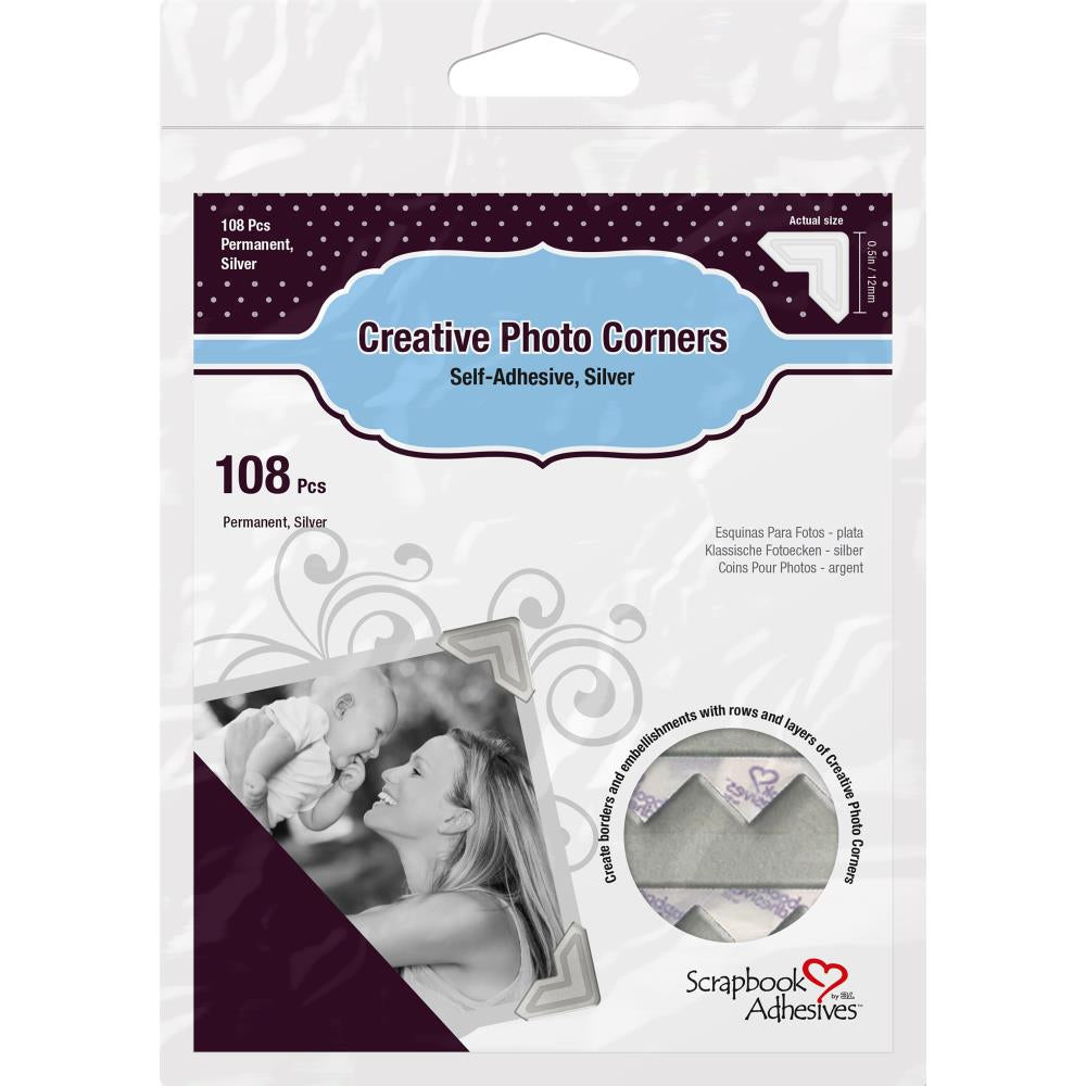 Scrapbook Adhesives - Creative Photo Corners - Silver