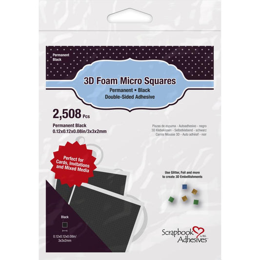 Scrapbook Adhesives - 3D Micro Foam Squares - Black