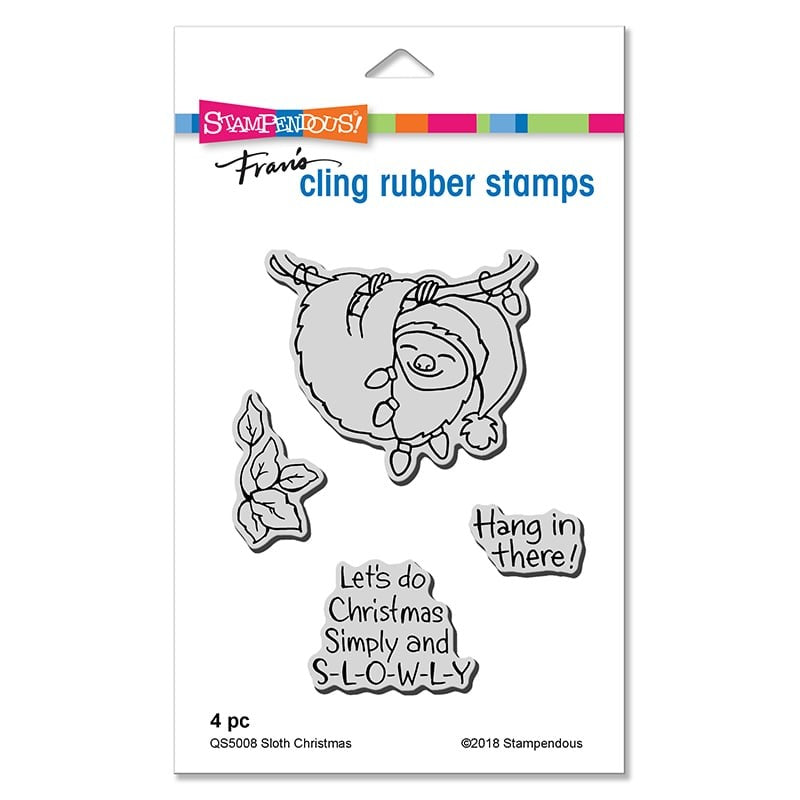 Stampendous - Fran’s Cling Rubber Stamps & Die Set - Sloth Christmas