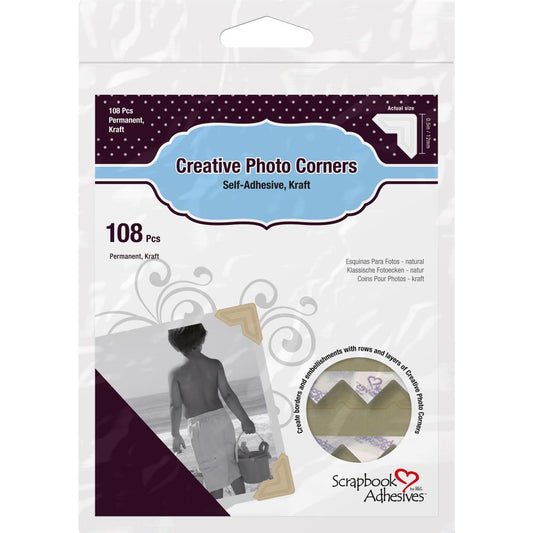 Scrapbook Adhesives - Creative Photo Corners - Kraft