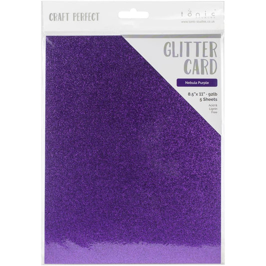 Craft Perfect - Glitter Card - Nebula Purple