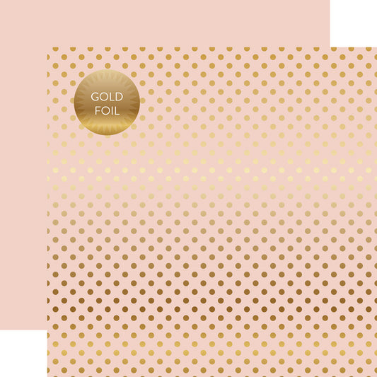 Echo Park - Dots & Stripes: Spring Gold Foil Dot - Blossom