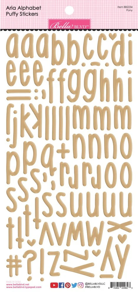 Bella Blvd - Aria Alphabet Puffy Stickers - Pony