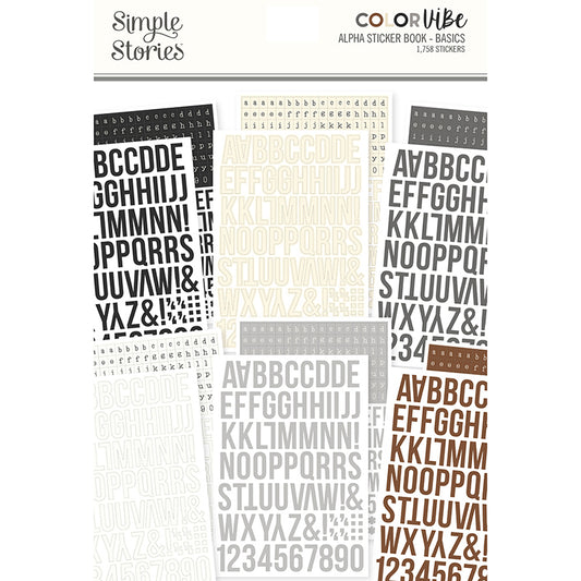 Simple Stories - colorVibe - Alpha Sticker Book - Basics