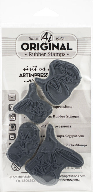 Art Impressions - Watercolor Cling Rubber Stamps - Bicycle Set