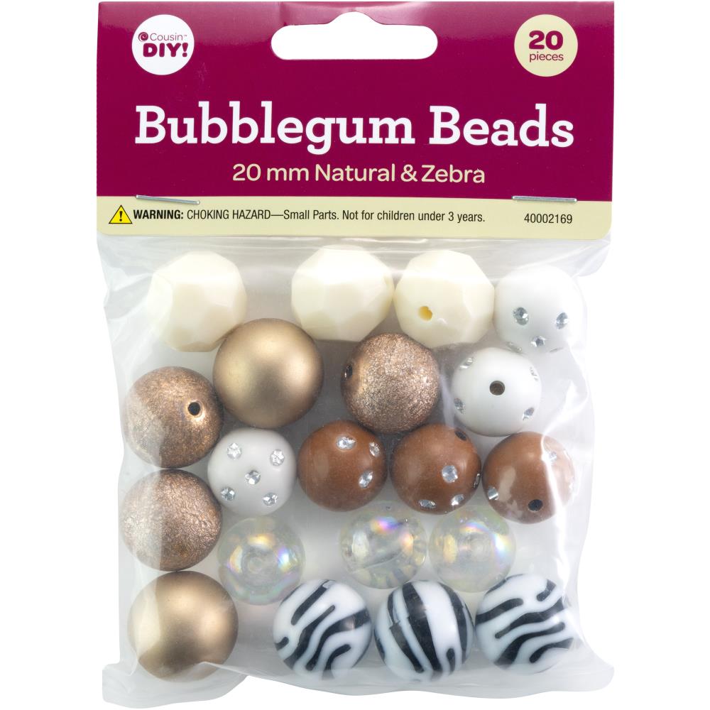 Cousin DIY - Bubblegum Beads - Natural & Zebra