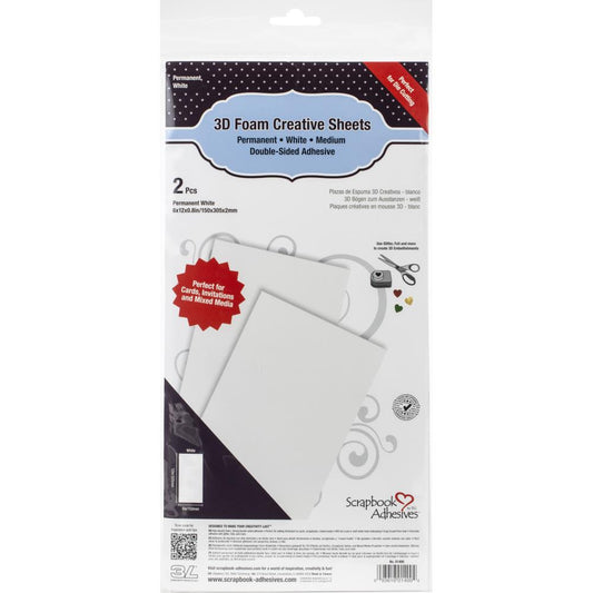 Scrapbook Adhesives - 3D Foam Creative Sheets - White 6x12