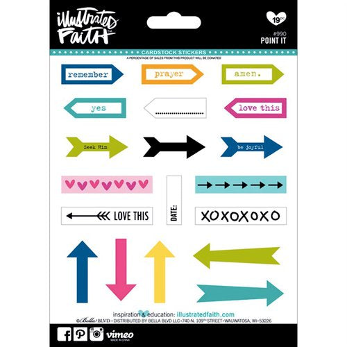 Bella Blvd - Illustrated Faith Cardstock Stickers - Point It