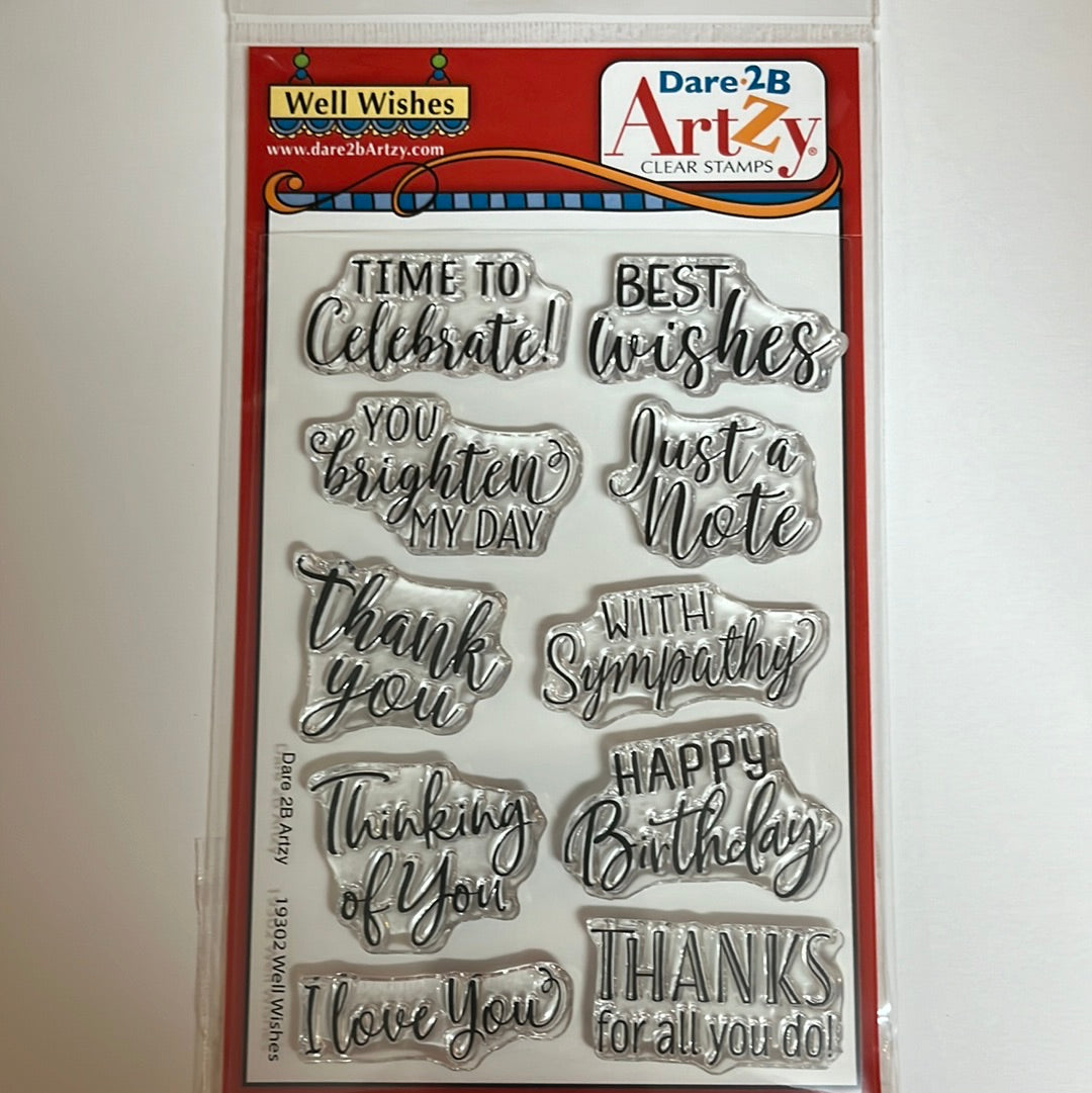 Dare 2B Artzy - Clear Stamp Set - Well Wishes – Scrapp'n Savvy