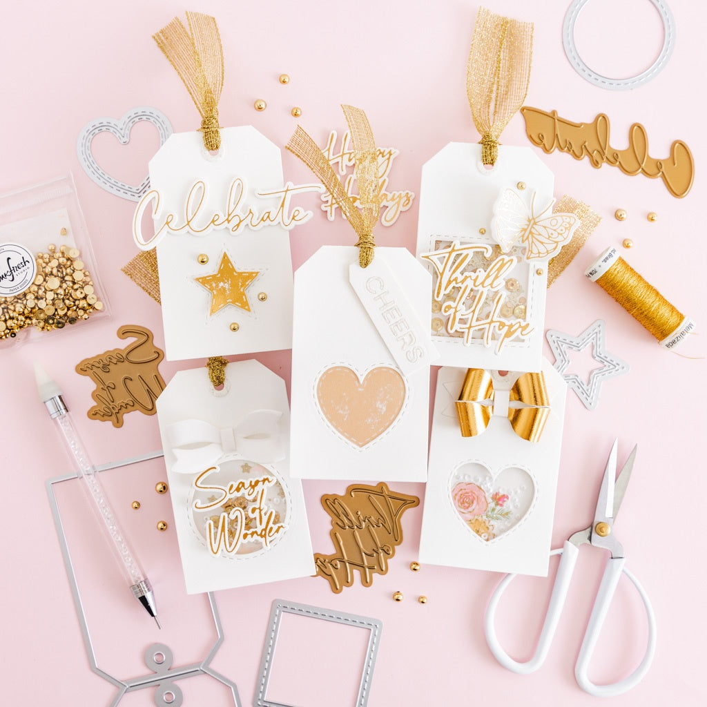 Pinkfresh Studios - Essentials Die Set - Foldable Shaker Tags