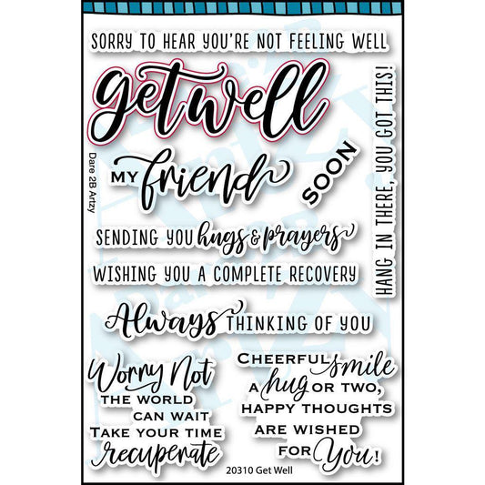 Dare 2B Artzy - Clear Stamps - Get Well Sayings