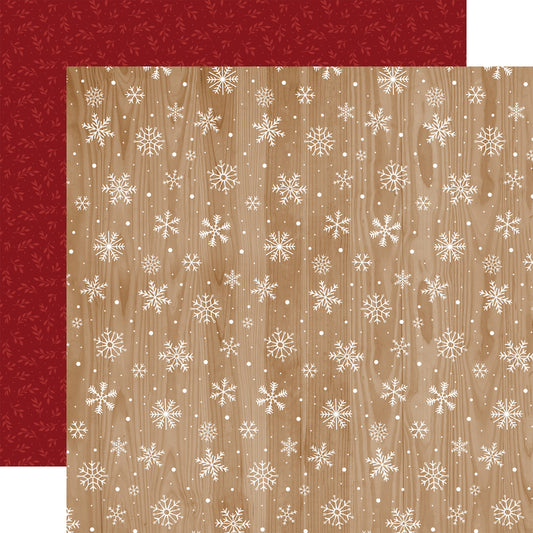 Echo Park - Gnome For Christmas - Woodgrain Snowflakes