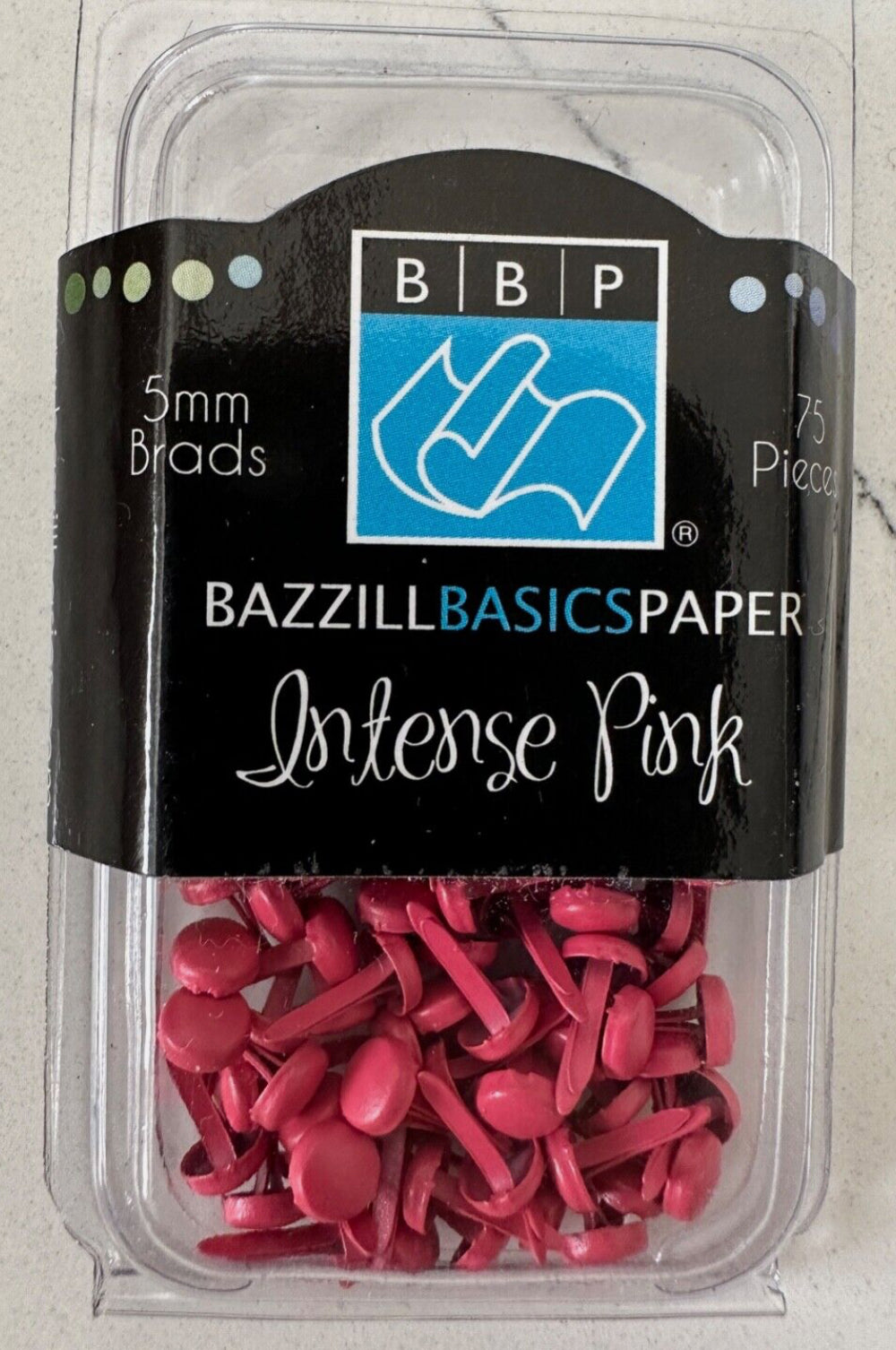 Bazzill Basics Paper - 5mm Brads - Intense Pink