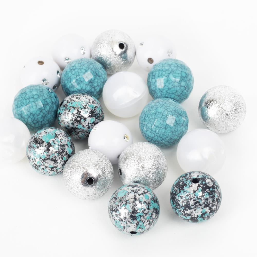 Cousin DIY - Bubblegum Beads - Brushed Silver and Aqua