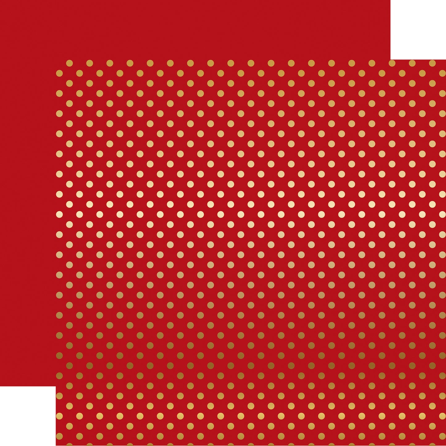 Echo Park - Dots & Stripes: Christmas Gold Foil Dot - Dark Red