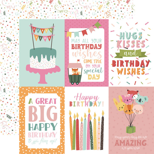 Echo Park - A Birthday Wish Girl - 4x6 Journaling Cards