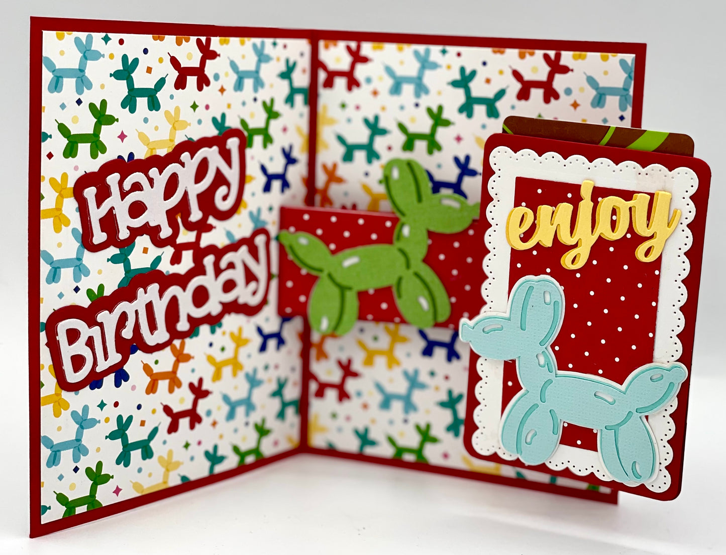 Scrapp’n Savvy - Card Kits - Birthday Balloon Animal Gift Card Holder