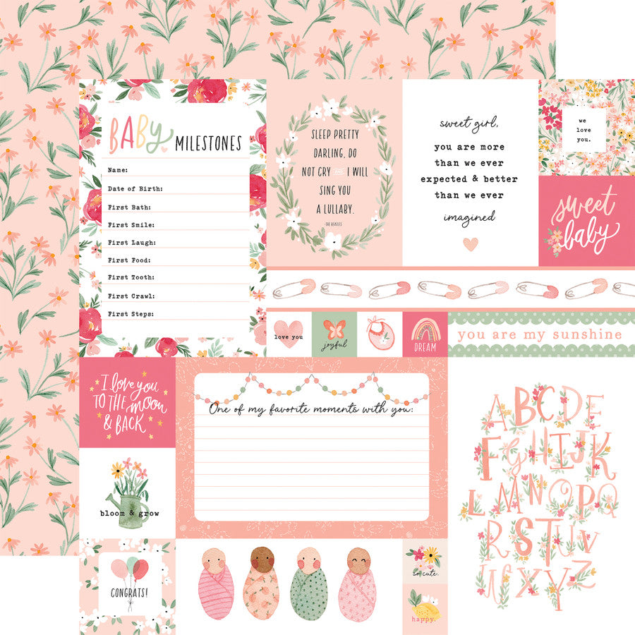 Echo Park - Welcome Baby Girl - Multi Journaling Cards