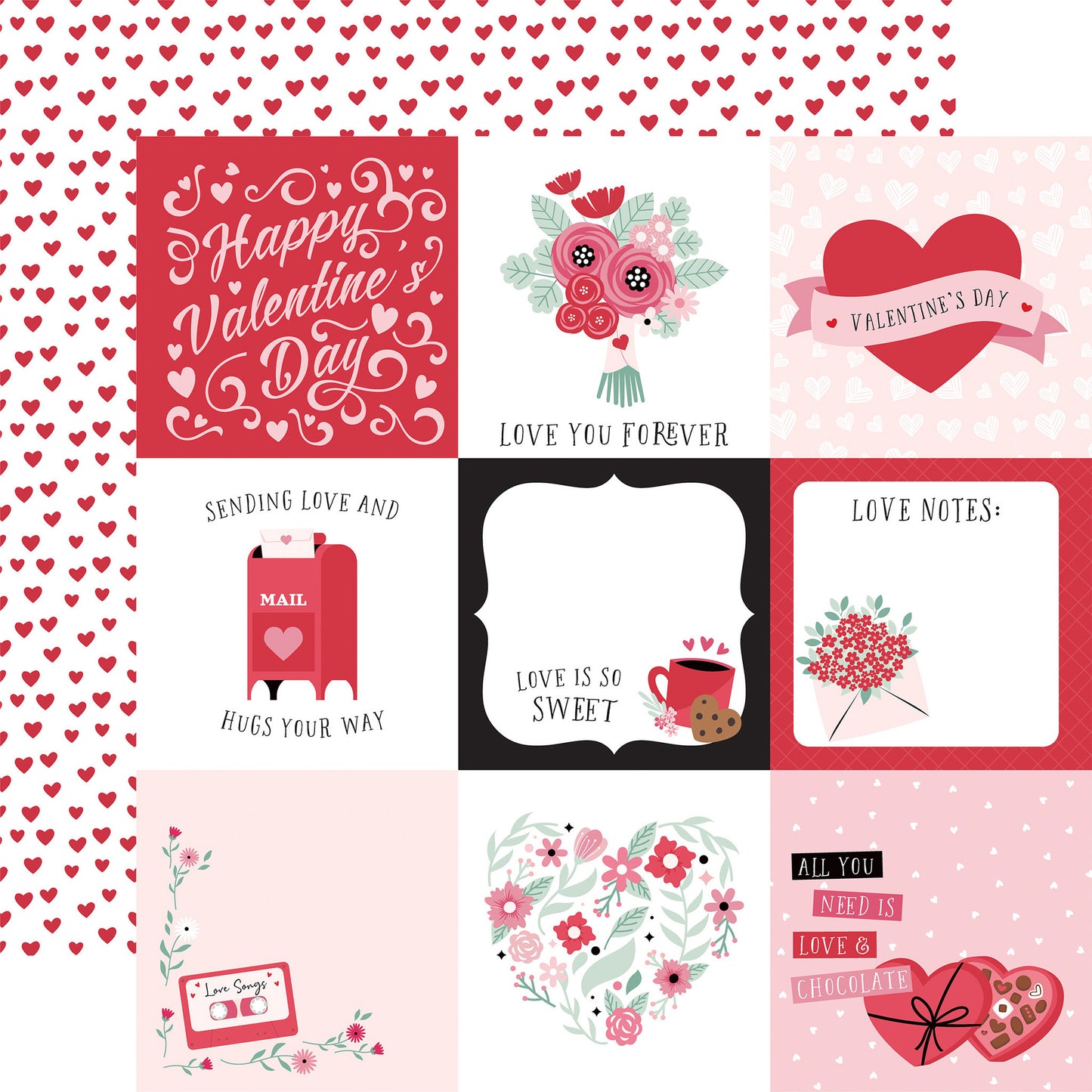 Echo Park - Valentine’s Day - 4x4 Journaling Cards