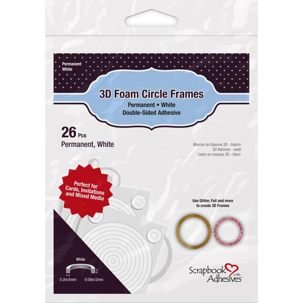 Scrapbook Adhesives - 3D Foam Circle Frames White