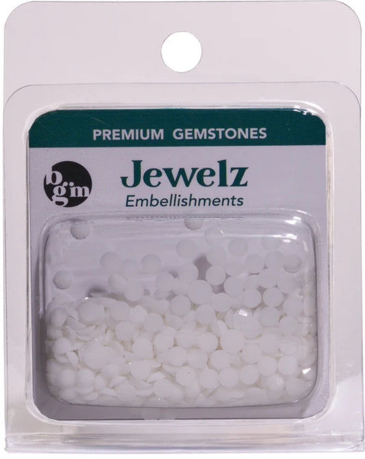 Buttons Galore - Jewelz Premium Gemstones - Alabaster White