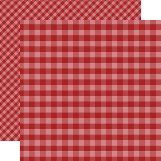 Echo Park - Dots & Stripes Gingham - Red Gingham