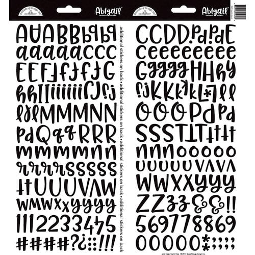 Doodlebug - Abigail Alphabet Stickers - Beetle Black