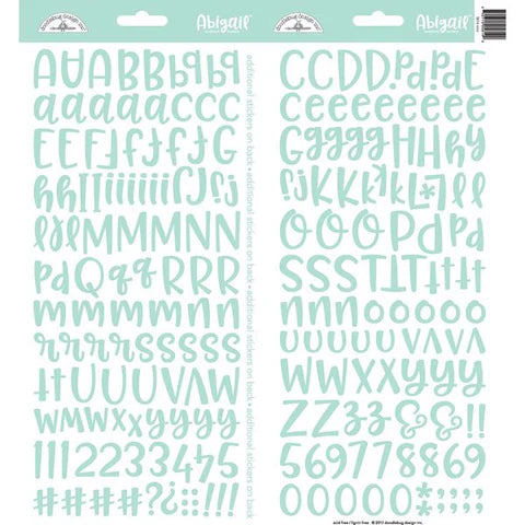 Doodlebug - Abigail Alphabet Stickers - Mint
