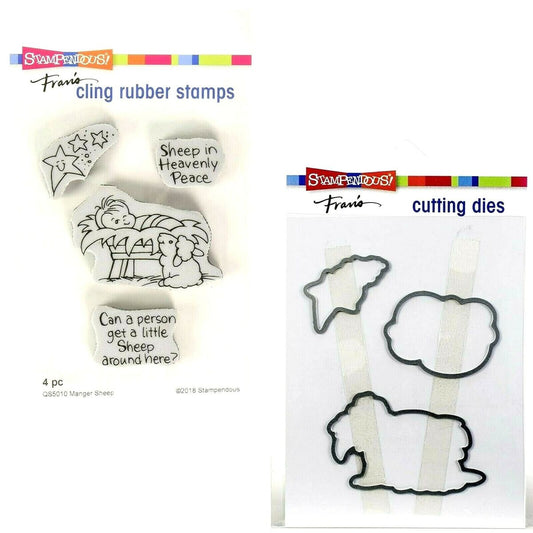 Stampendous - Fran’s Rubber Stamps and Die Bundle - Manger Sheep