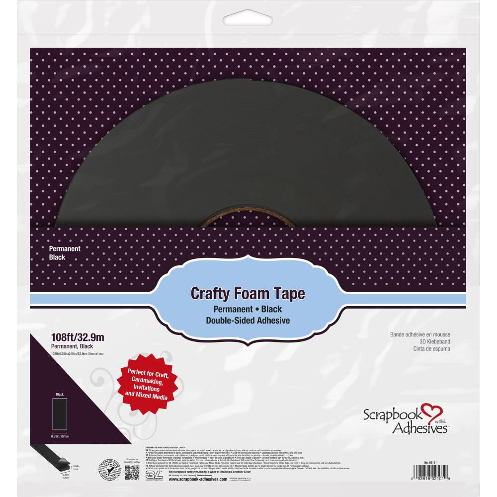 Scrapbook Adhesives - Crafty Foam Tape - Black 108’x32.9”