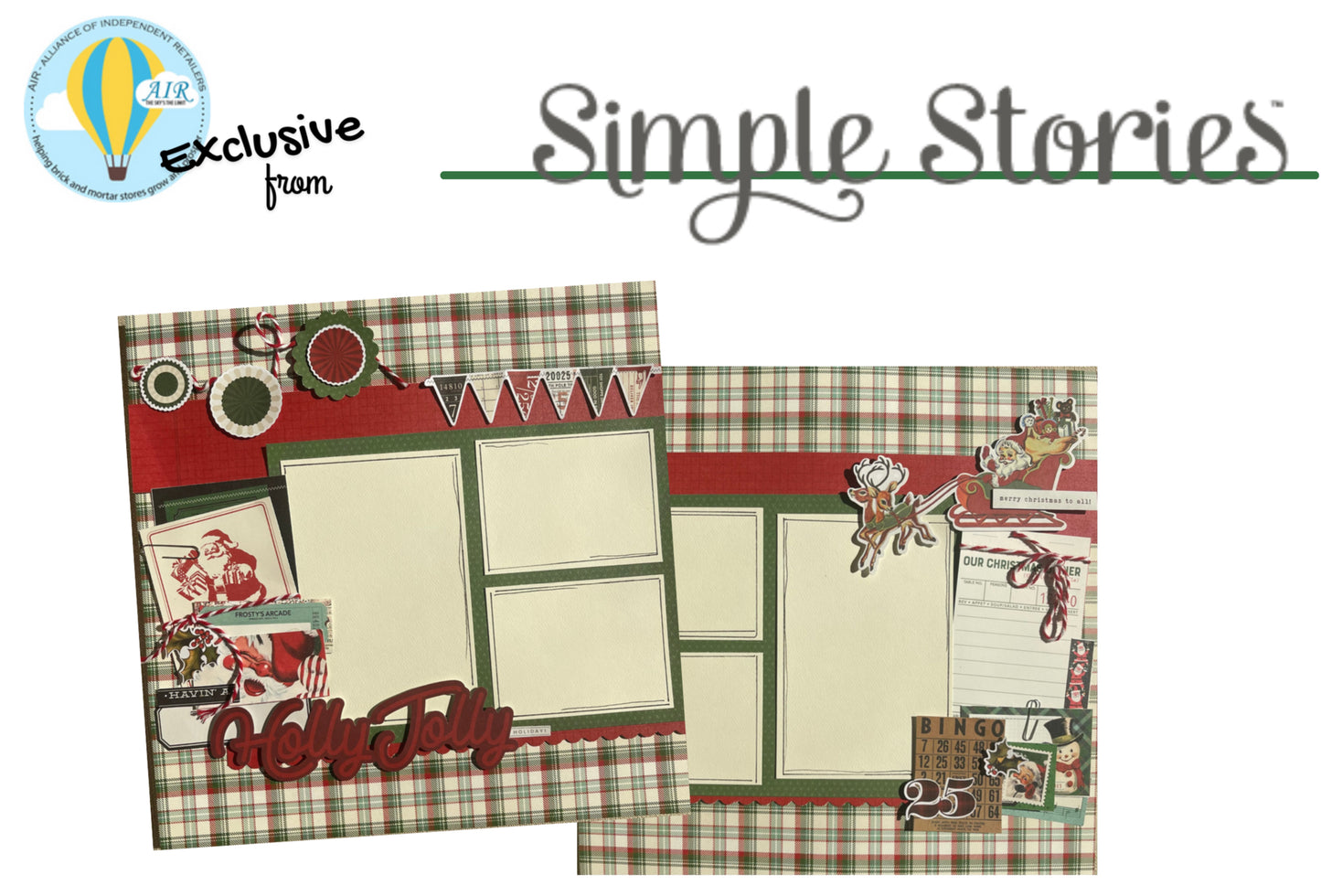 Simple Stories - AIR Exclusive Page Kit - Simple Vintage Holly Jolly