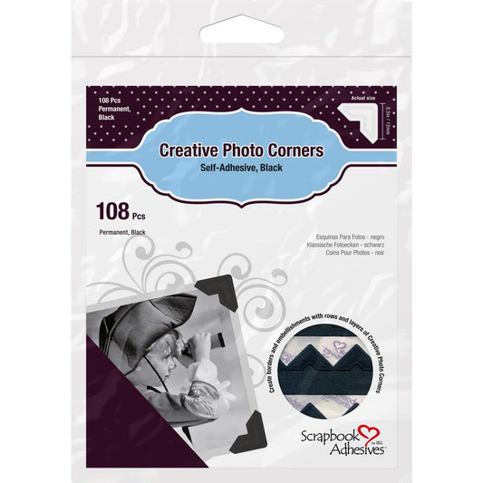 Scrapbook Adhesives - Creative Photo Corners - Black