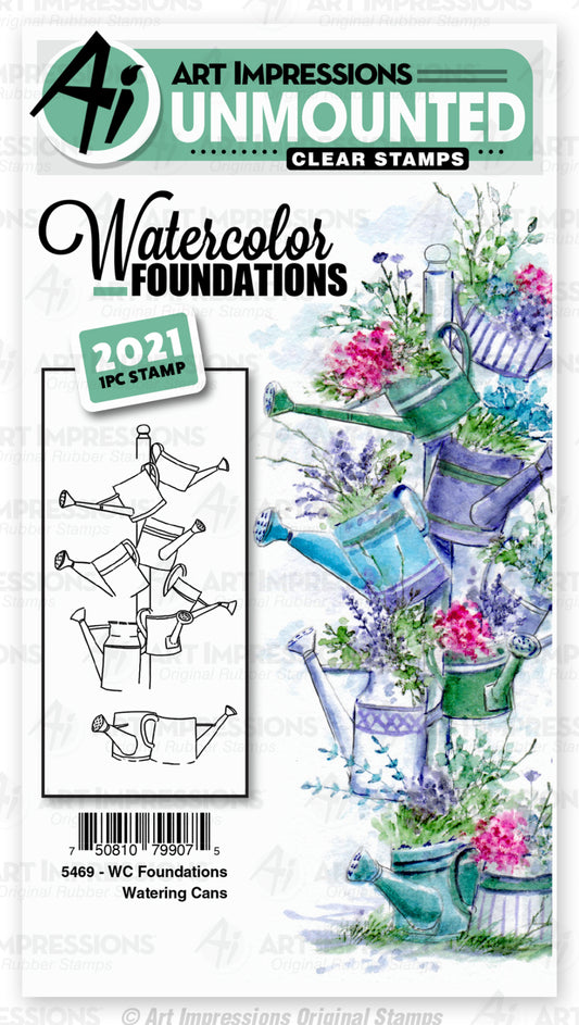 Art Impressions - Watercolor Clear Stamps - Foundations Watering Can