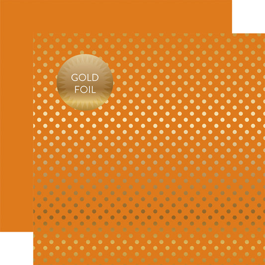 Echo Park - Dots & Stripes - Gold Foil Orange