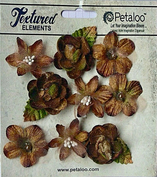 Petaloo - Mixed Textured Mini Blossoms - Mocha