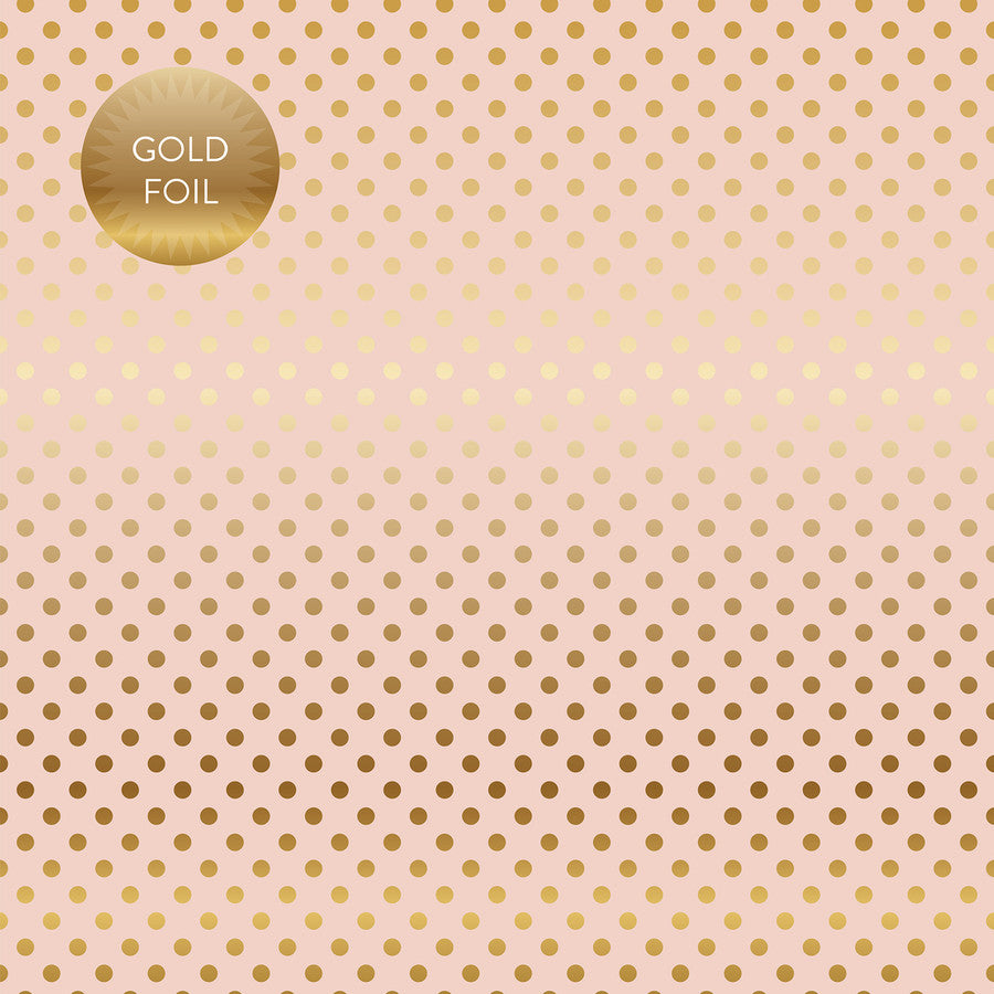 Echo Park - Dots & Stripes: Spring Gold Foil Dot - Blossom