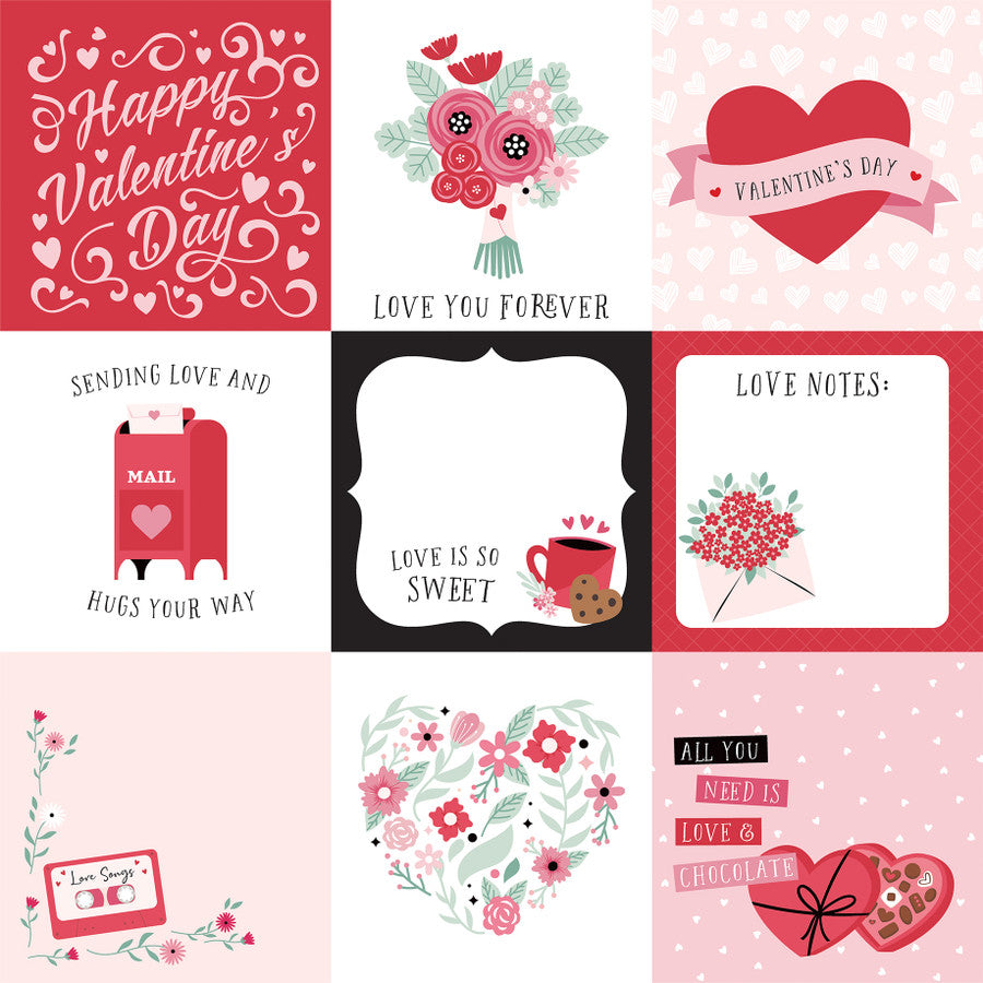 Echo Park - Valentine’s Day - 4x4 Journaling Cards