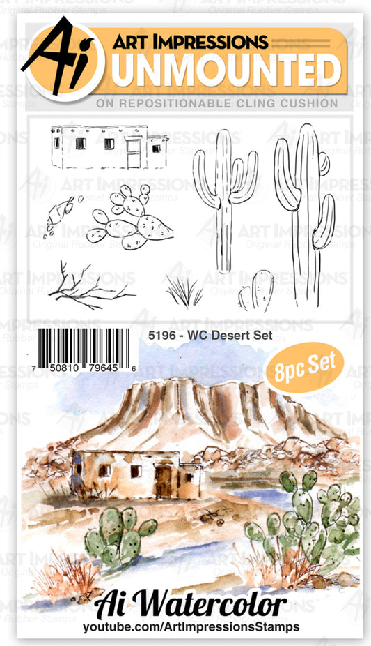 Art Impressions - Watercolor Rubber Stamps - Desert Set