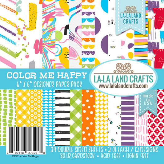 La-la Land Crafts - Color Me Happy - 6x6 Designer Paper Pack